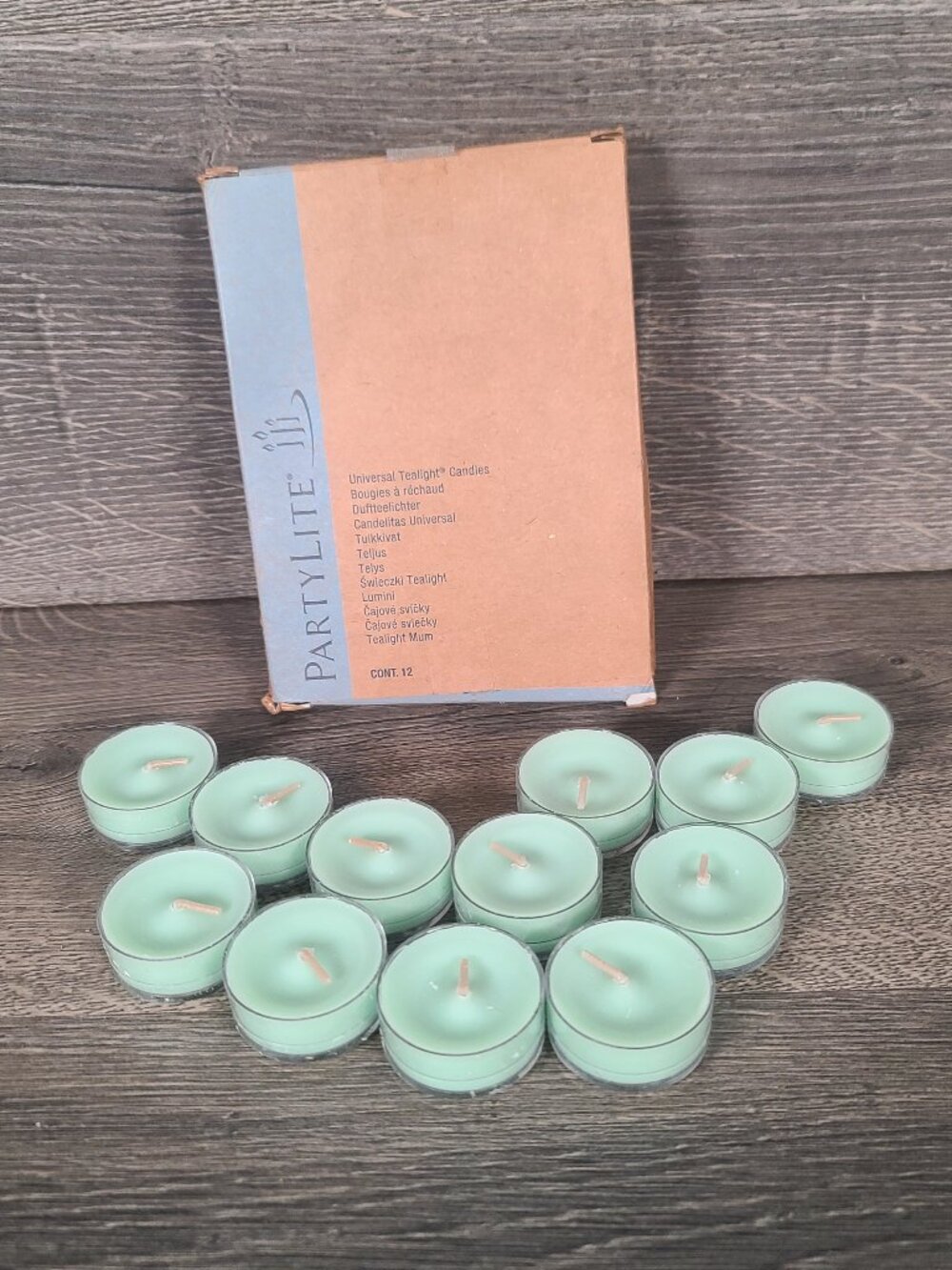 Partylite Cucumber Ginger Mint Universal Scented Tealights  #V04431 12 Count